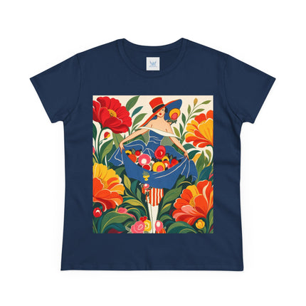 🌺🎩 The Grand Flower Market Cotton Tee – Art Deco Floral Fashion
