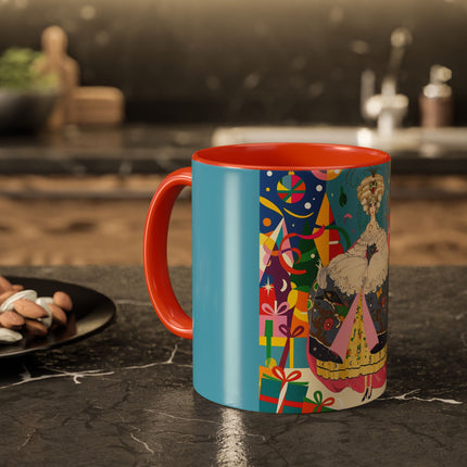 🎀✨ The Christmas Court Of Joy Colorful Mug – Art Deco Holiday Fantasy