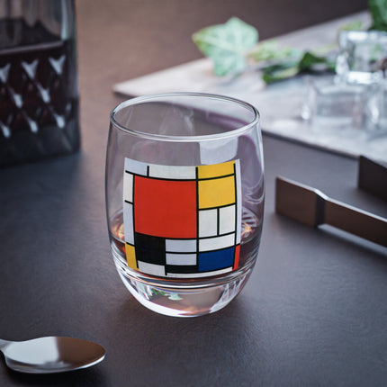 Composition with Red, Yellow, Blue, and Black by Piet Mondrian Whiskey Glass