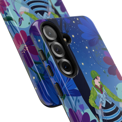 🌸🐦 The Lady Of The Midnight Bird Garden Phone Case – Art Deco Floral Fantasy
