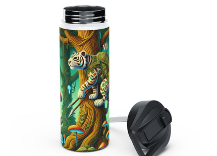 Silent Stripes Stainless Steel Water Bottle, Standard Lid