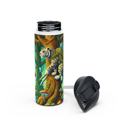 Silent Stripes Stainless Steel Water Bottle, Standard Lid