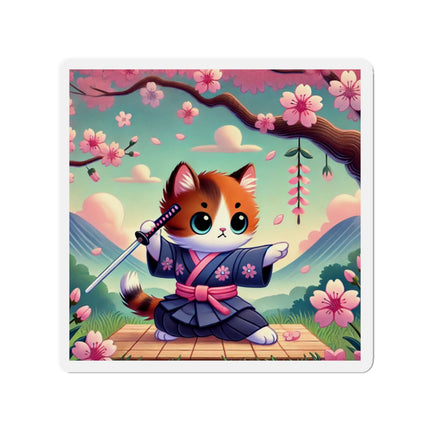 Samurai Kitten Die-Cut Magnets (5 Sizes)