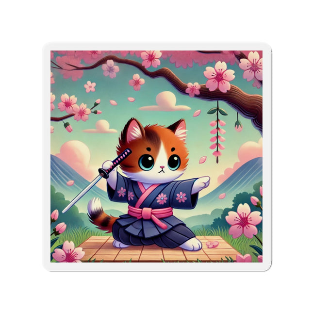 Samurai Kitten Die-Cut Magnets (5 Sizes)