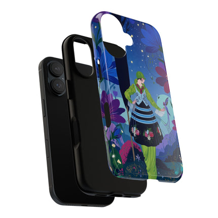 🌸🐦 The Lady Of The Midnight Bird Garden Phone Case – Art Deco Floral Fantasy