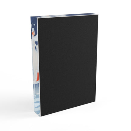 ❄️⛸️ The Winter Skater’s Flight Acrylic Art Block – Art Deco Floral Fantasy