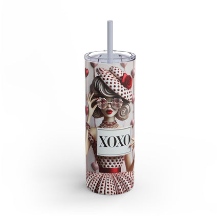 Fashionably Yours, XOXO Skinny Matte Tumbler, 20oz
