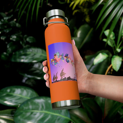 Fairies, Pixies, and Petals in Twilight's Embrace Copper Vacuum Insulated Bottle, 22 oz