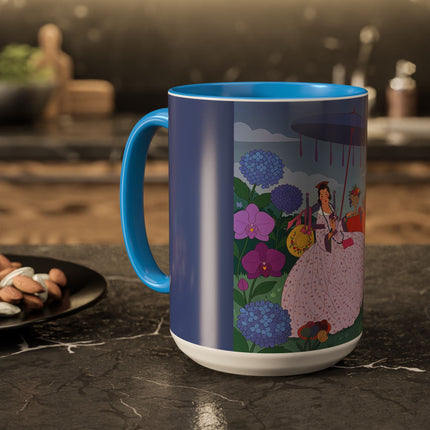 The Lady Of The Garden Tea Party Colorful Mugs – Art Deco Floral Elegance