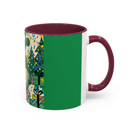 🍀🎄 The Emerald Holly Christmas Colorful Mug – Art Deco Holiday Elegance