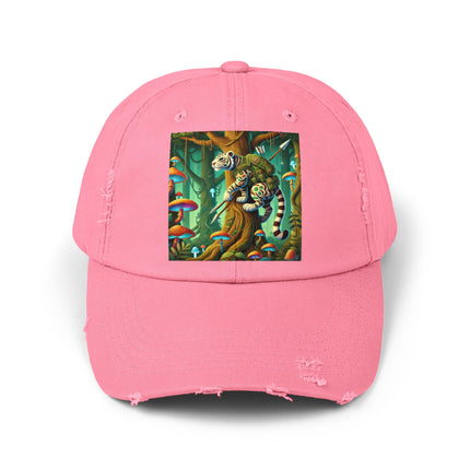 Silent Stripes Unisex Distressed Cap