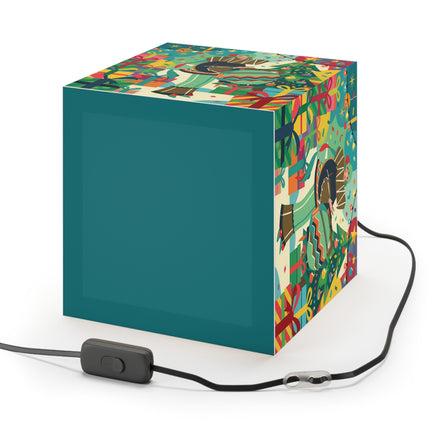 🎄✨ The Lady Of The Christmas Ornament Light Cube Lamp – Art Deco Holiday Fantasy