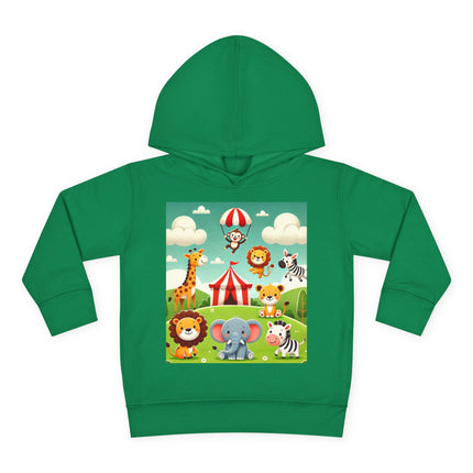 Whimsical Circus Friends Toddler Pullover Fleece Hoodie