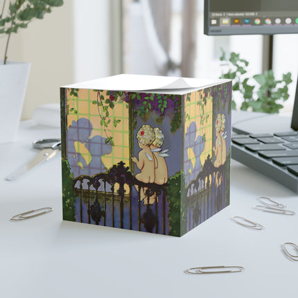 Whispers of Love: A Vintage Art Deco Fairytale Note Cube
