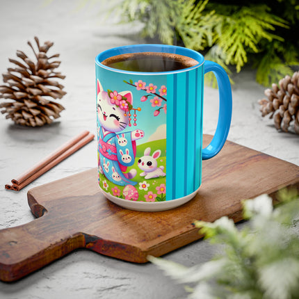 Springtime Kitten’s Easter Joy Colorful Mugs (11oz, 15oz)