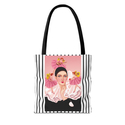 Pierrot & Fairies Dressed in Pink by Sofia Chiostri Tote Bag