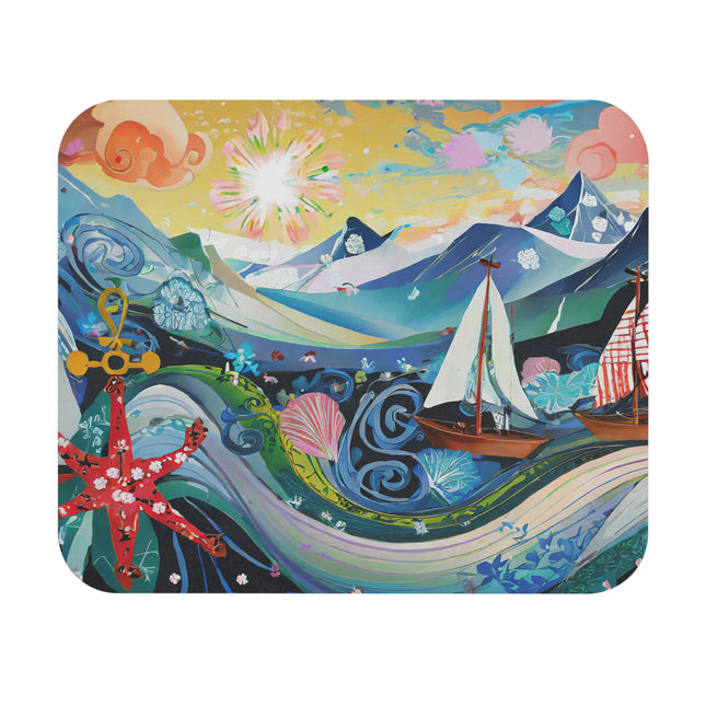 Nautical Patterns Mouse Pad, Rectangle