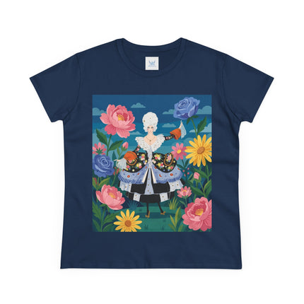 🌸👑 The Duchess Of The Enchanted Garden Cotton Tee – Art Deco Floral Elegance
