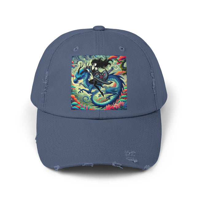 Mystic Guardian of the Sky Unisex Distressed Cap