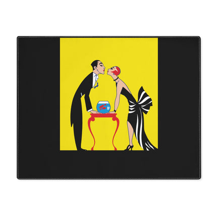 A Moment of Elegance: A Passionate Embrace Amidst Golden Splendor Placemat, 1pc