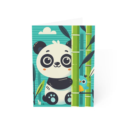🐼🎋 The Little Panda In The Bamboo Greeting Card – Whimsical Animal Adventure