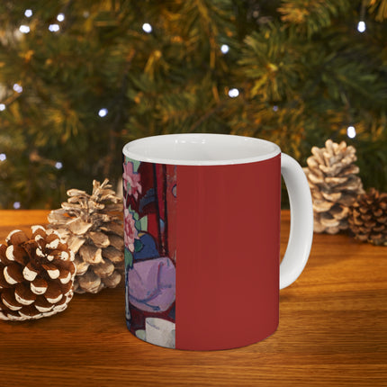 Pink Roses, Chinese Vase by Samuel Peploe Ceramic Mug 11 oz