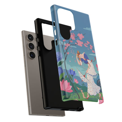 🌸☂️ The Lady Of The Falling Blossoms Phone Case – Art Deco Garden Whimsy