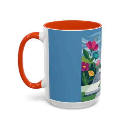 The Lady Of The Secret Garden Colorful Mugs – Art Deco Botanical Elegance