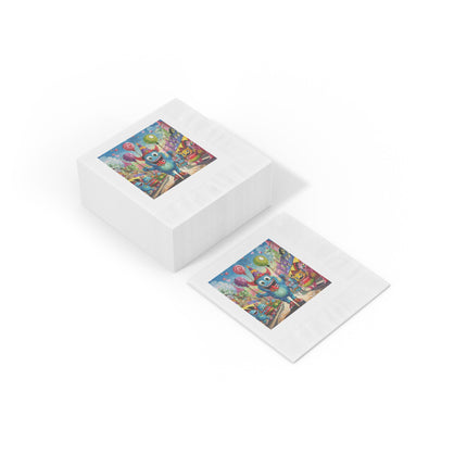 Monster Parade Madness White Coined Napkins