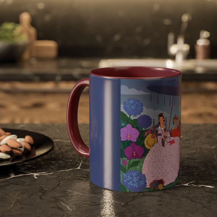The Lady Of The Garden Tea Party Colorful Mugs – Art Deco Floral Elegance
