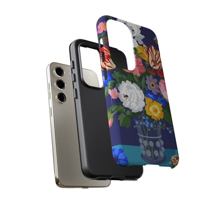 Midnight Floral Bouquet Phone Case – Vibrant Blooms & Enchanted Garden