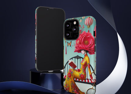 Reading In A Painted Garden Phone Cases