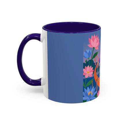 The Lady Of The Lotus Voyage Colorful Mugs – Art Deco Botanical Elegance
