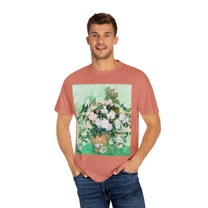 Roses by Vincent Van Gogh Unisex Garment-Dyed T-shirt