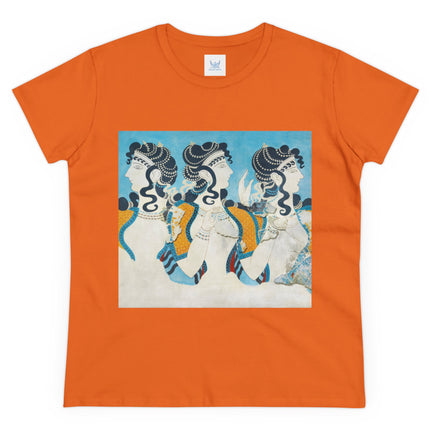 Reproduction of Ladies in Blue by Emile Gilliéron Women's Midweight Cotton Tee
