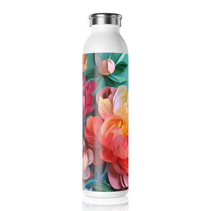 Peonies in Full Bloom Slim Water Bottle