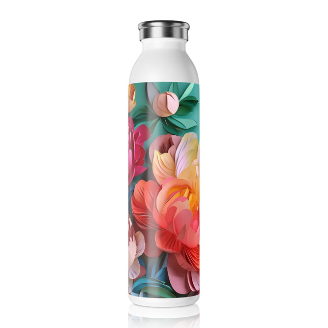 Peonies in Full Bloom Slim Water Bottle