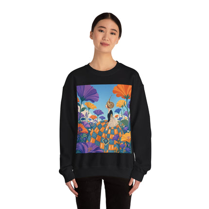 🌺🧡 The Lady Of The Golden Garden Crewneck Sweatshirt – Art Deco Fashion Fantasy