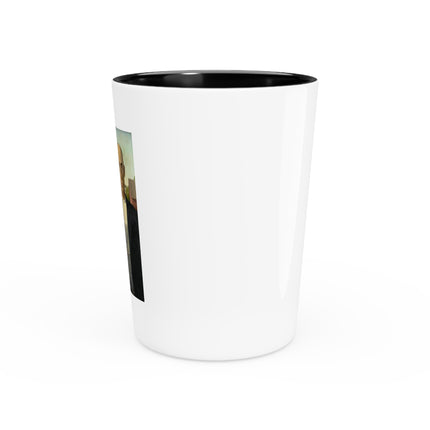 American Gothic by Grant Wood Ceramic Shot Glass