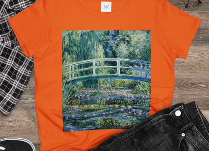Water Lilies and Japanese Bridge by Claude Monet Women's Midweight Cotton Tee