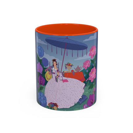 The Lady Of The Garden Tea Party Colorful Mugs – Art Deco Floral Elegance