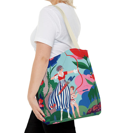 🏹🌺 The Lady Of The Enchanted Garden Archery Tote Bag – Art Deco Floral Adventure