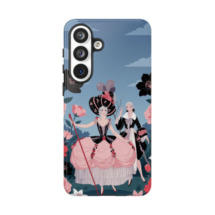 🌹🎭 The Rose Masquerade Promenade Phone Case – Art Deco Floral Elegance