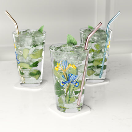 Spanish Iris Botanical Illustration by Pierre-Joseph Redouté Glass, 16oz