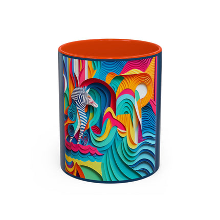 Surfing Zebra Colorful Mugs (11oz, 15oz)