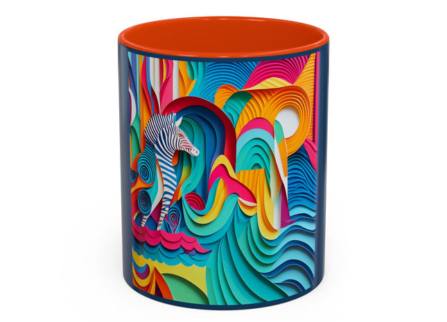 Surfing Zebra Colorful Mugs (11oz, 15oz)