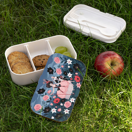 🌹🎭 The Rose Masquerade Promenade Bento Lunch Box – Art Deco Floral Elegance