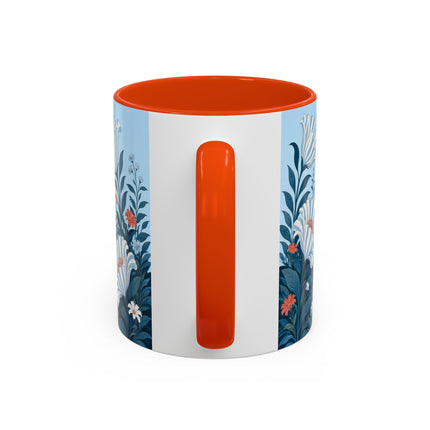 🎨💙 The Enchanted Garden Artist Colorful Mug – Art Deco Floral Whimsy