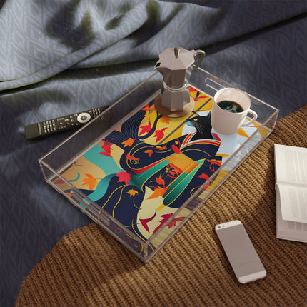 Black Cat in Kimono Acrylic Serving Tray
