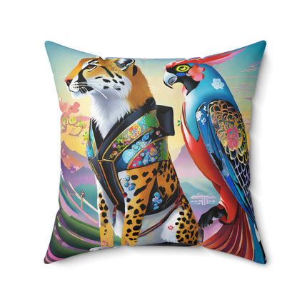Cybernetic Duets Spun Polyester Square Pillow